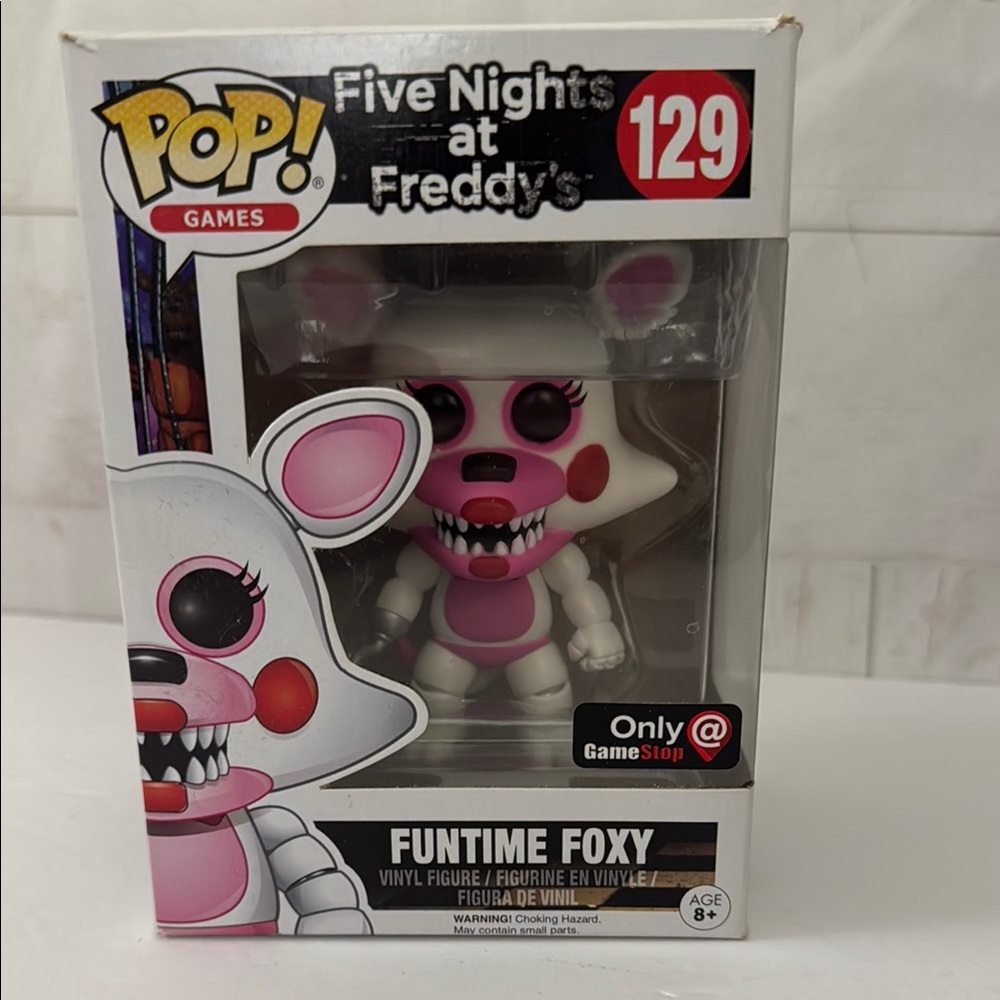 Funko Pop! Funtime Foxy Vinyl Figure #129 Pink & White Game Stop Exclusive